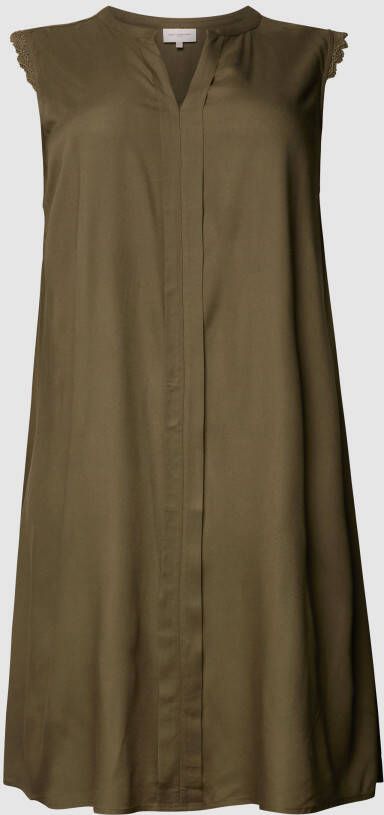 ONLY CARMAKOMA jurk CARMUMI SL KNEE DRESS WVN groen