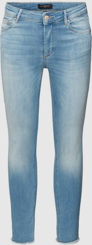 ONLY CARMAKOMA Skinny fit jeans met gerafelde zoom model 'WILLY'