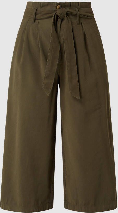 ONLY cropped high waist wide leg culotte ONLAMINTA-ARIS donkergroen