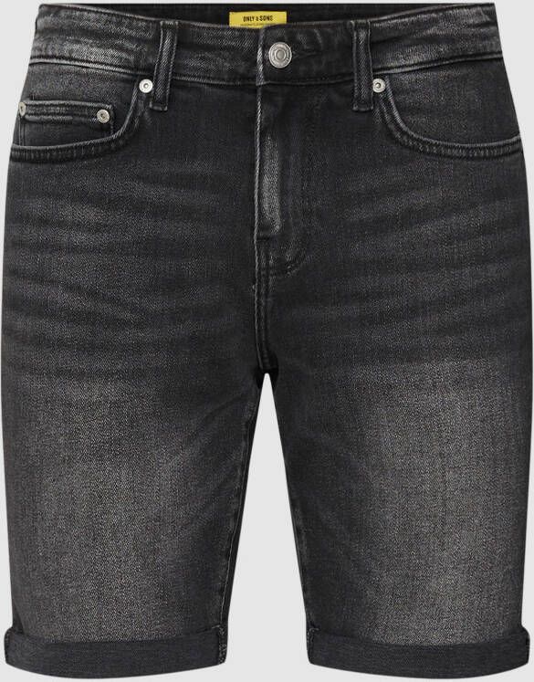 Only & Sons Jeansshorts met labelpatch