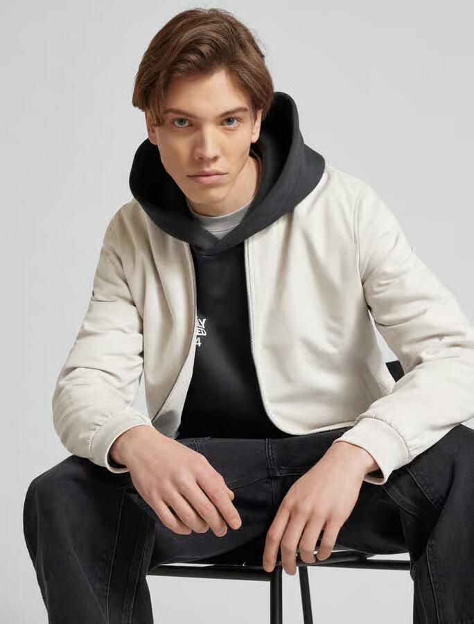 Only & Sons Lucas Fake Suede Bomber Jack Heren Gray Heren