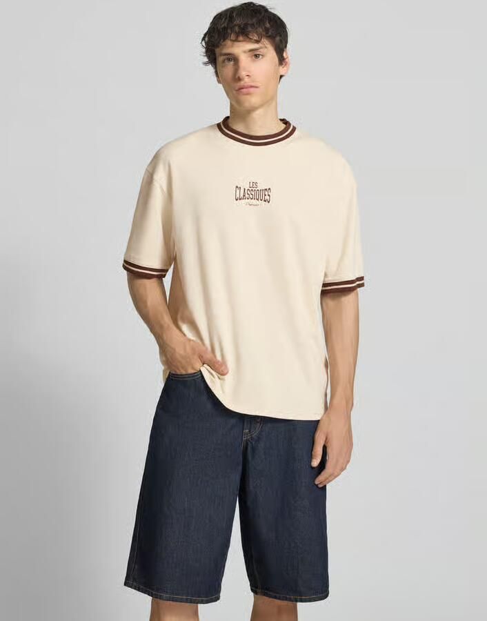 Only & Sons Boxy fit T-shirt van pure katoen model 'LES' - Foto 2