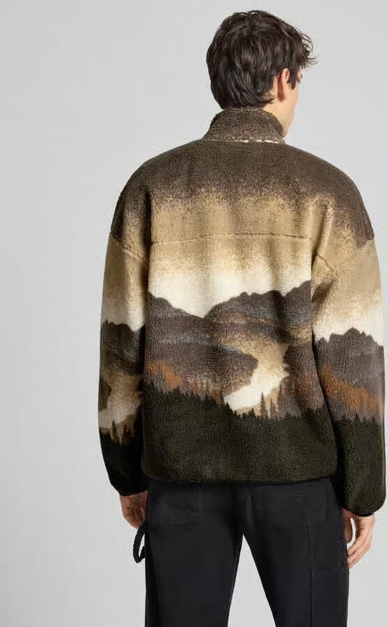 Only & Sons Loose fit jack van imitatiebont met all-over motief model 'BLAZE'