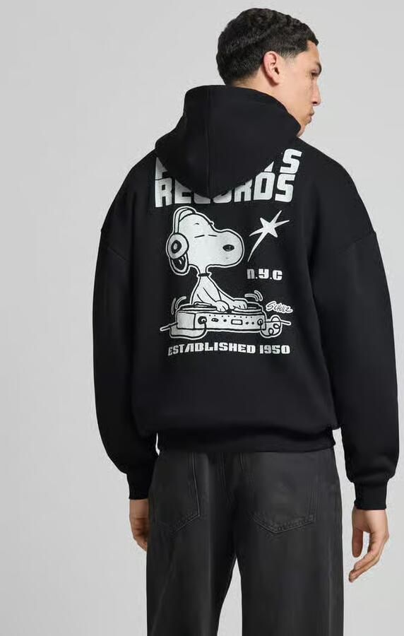 Only & Sons Oversized hoodie van katoenmix model 'PEANUTS BACK'