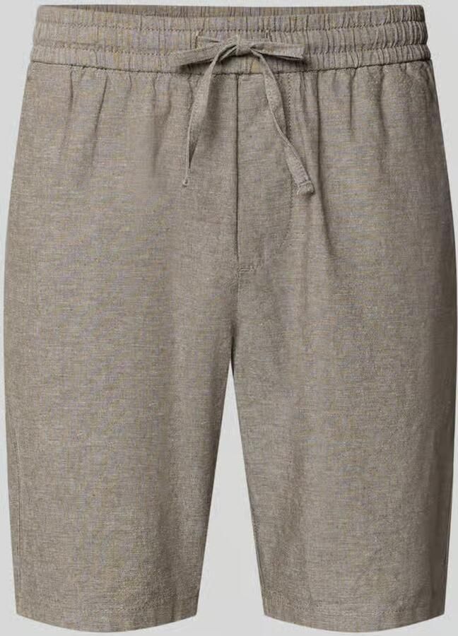 Only & Sons regular fit bermuda van mix van katoen en linnen model 'LINUS' - Foto 4