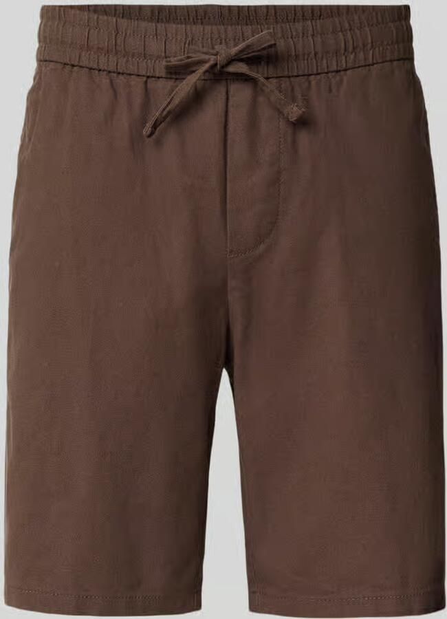 Only & Sons regular fit bermuda van mix van katoen en linnen model 'LINUS' - Foto 5