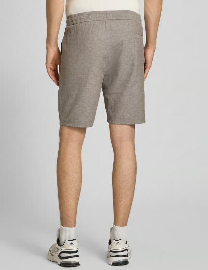 Only & Sons regular fit bermuda van mix van katoen en linnen model 'LINUS' - Foto 4