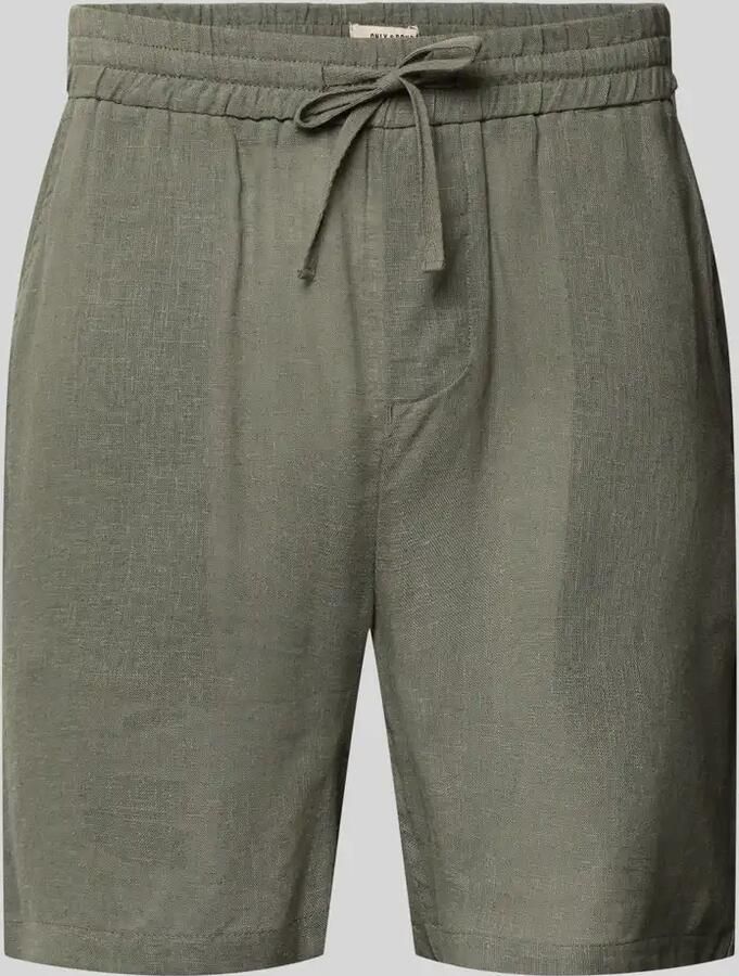 Only & Sons regular fit korte broek van mix van linnen en viscose model 'LAURENCE' - Foto 2