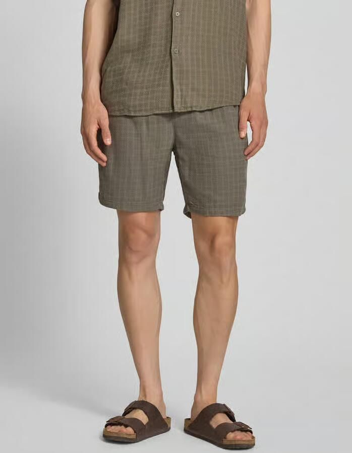 Only & Sons regular fit korte broek van mix van viscose en linnen model 'TEL LATHAM' - Foto 4