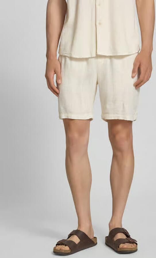 Only & Sons regular fit korte broek van mix van viscose en linnen model 'TEL LATHAM' - Foto 6