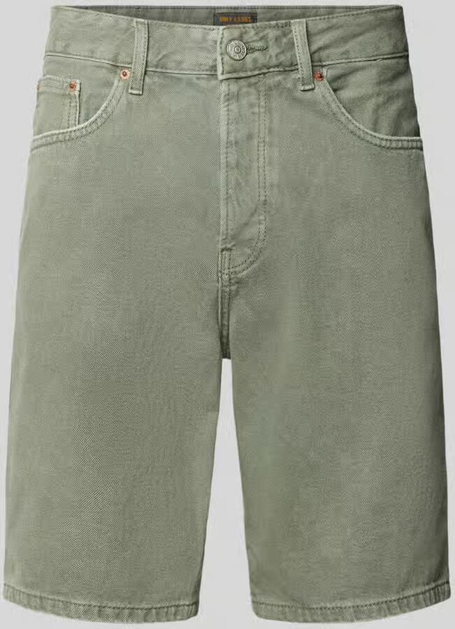 ONLY & SONS Onsedge Green 7979 Tai Dnm Shorts Noos denim straight regular waist short groen - Foto 5