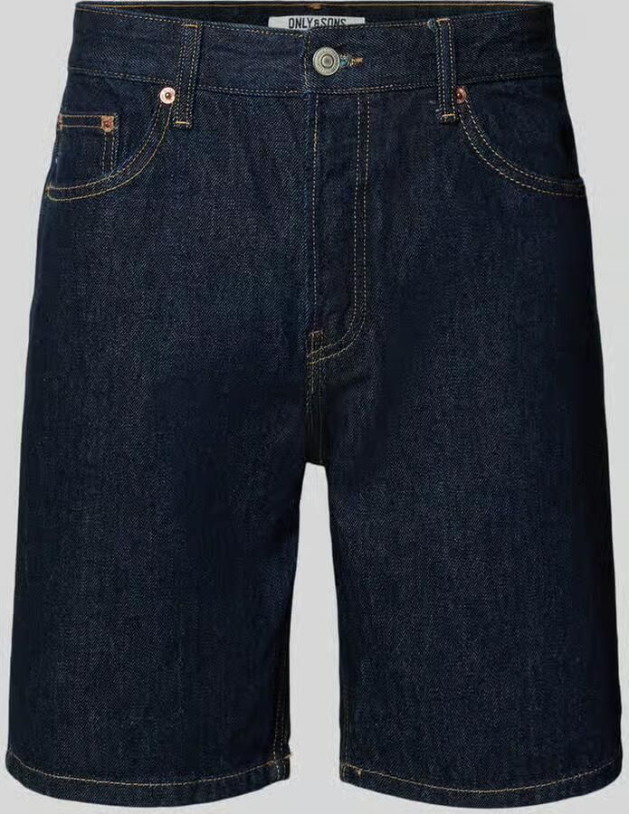 ONLY & SONS ONSEDGE straight regular waist short dark blue denim - Foto 5