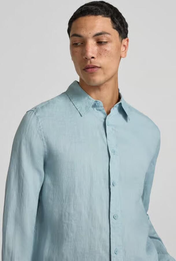 Only & Sons regular fit linnen overhemd met kentkraag model 'FLYNN'