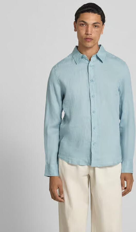 Only & Sons regular fit linnen overhemd met kentkraag model 'FLYNN' - Foto 3