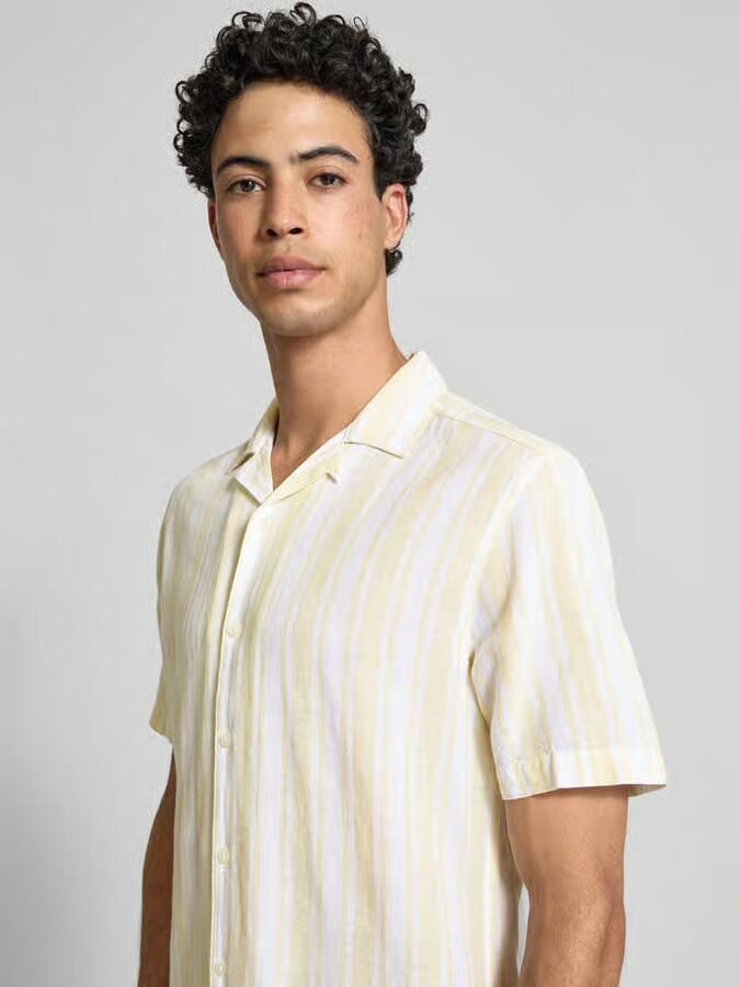 Only & Sons regular fit linnen overhemd van mix van katoen en linnen model 'CAIDEN'