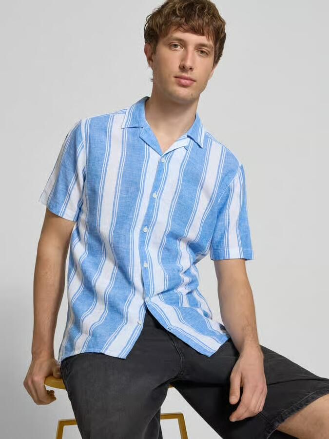 Only & Sons regular fit linnen overhemd van mix van katoen en linnen model 'CAIDEN'