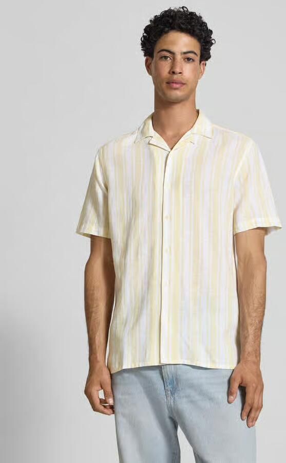 Only & Sons regular fit linnen overhemd van mix van katoen en linnen model 'CAIDEN' - Foto 4