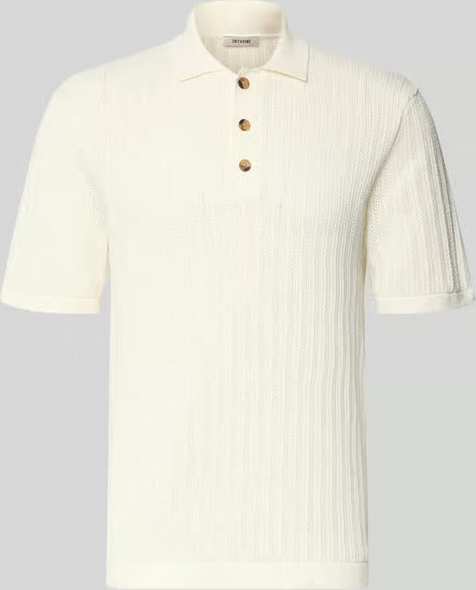 Only & Sons Regular fit poloshirt met broderie anglaise model 'MOON' - Foto 5
