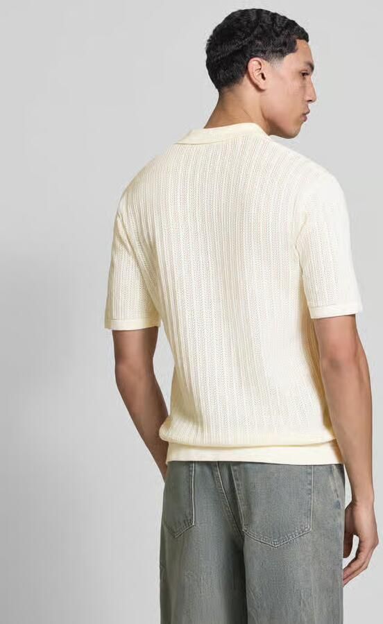 Only & Sons Regular fit poloshirt met broderie anglaise model 'MOON' - Foto 4
