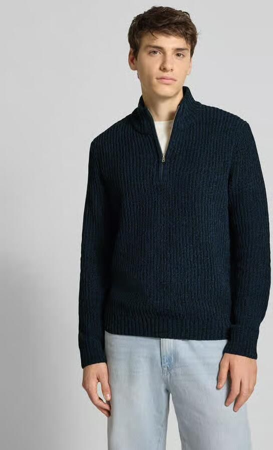 Only & Sons Regular fit schipperstrui met korte ritssluiting model 'JOIN' - Foto 4