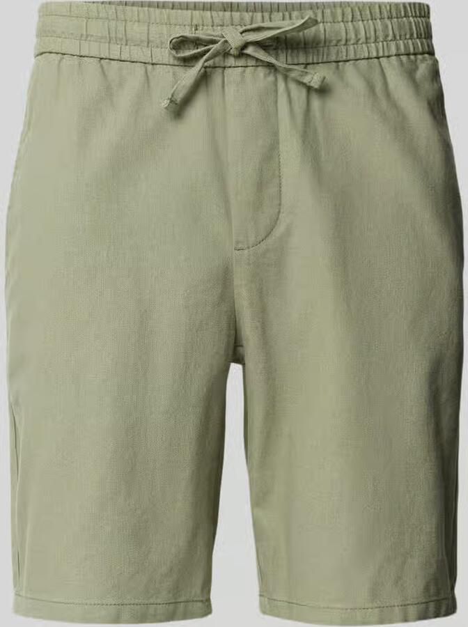Only & Sons regular fit short van mix van katoen en linnen model 'LINUS' - Foto 4