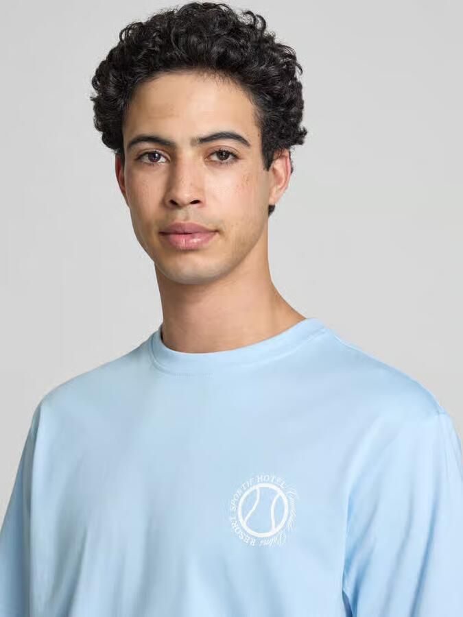 ONLY & SONS relaxed T-shirt met backprint lichtblauw - Foto 2