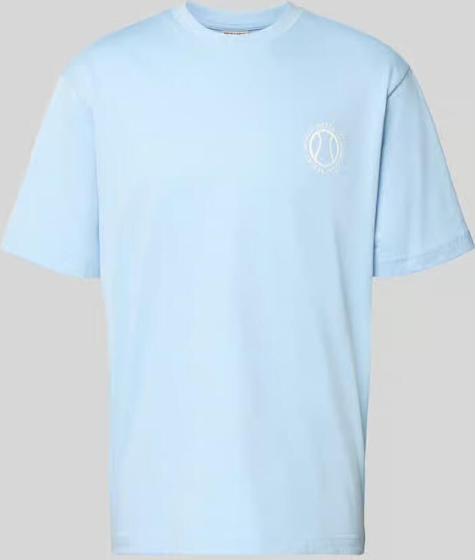 ONLY & SONS relaxed T-shirt met backprint lichtblauw - Foto 3