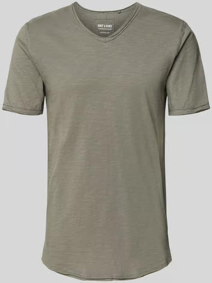 Only & Sons Regular fit T-shirt van puur katoen Model 'BENNE LONGY'