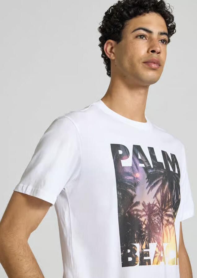 Only & Sons regular fit T-shirt van puur katoen model 'MAGDY LIFE'
