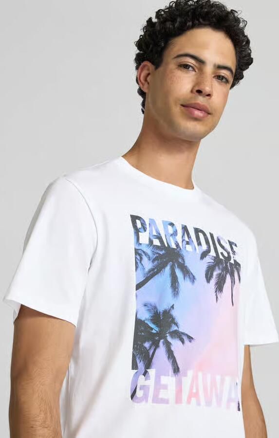 Only & Sons regular fit T-shirt van puur katoen model 'MAGDY LIFE'