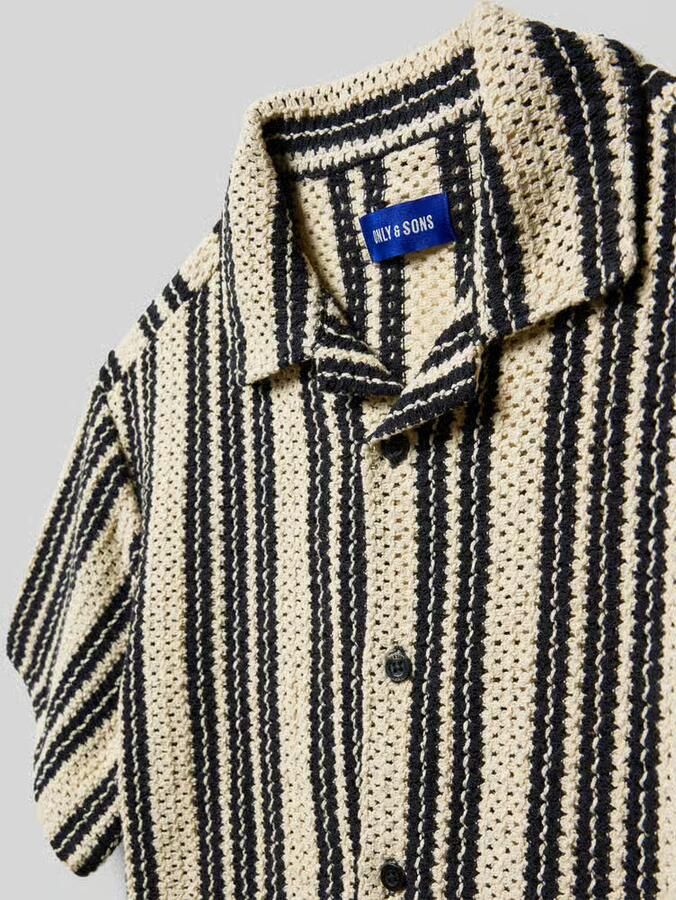 Only & Sons regular fit vrijetijdshemdbloes van katoenmix met viscosegehalte model 'DANI CROCHET'