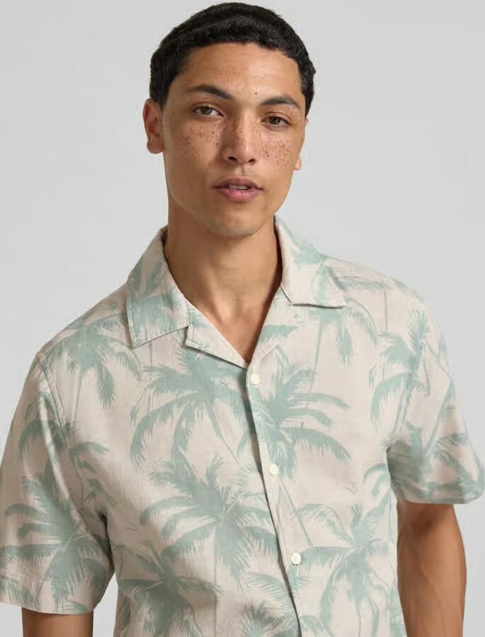 Only & Sons regular fit vrijetijdsoverhemd van leinen-baumwoll-mix model 'CAIDEN'