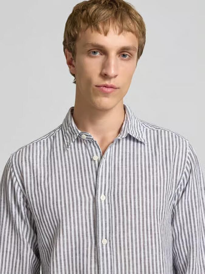Only & Sons regular fit vrijetijdsoverhemd van mix van katoen en linnen model 'CAIDEN' - Foto 7