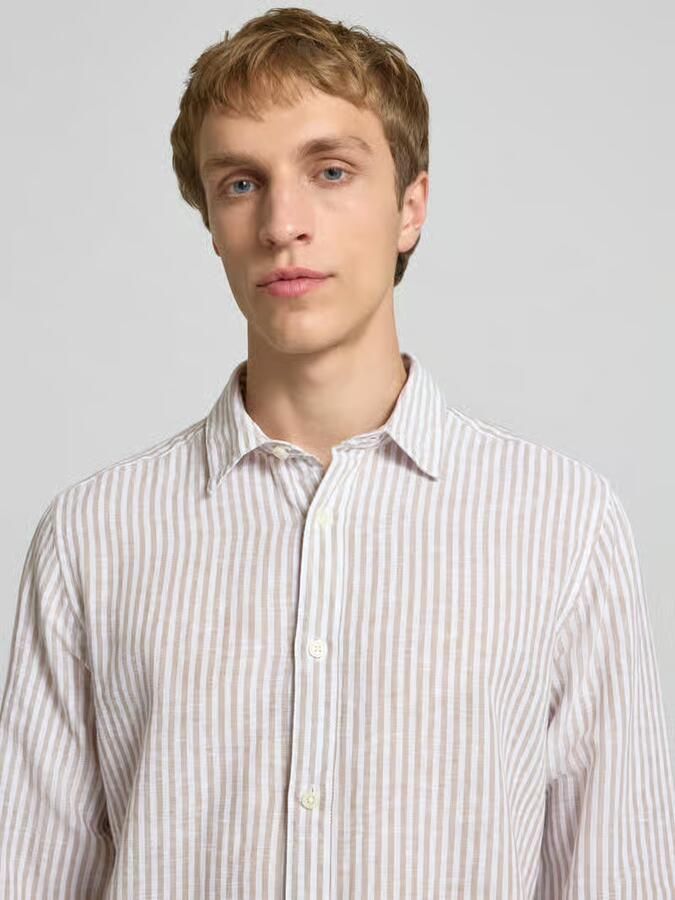 Only & Sons regular fit vrijetijdsoverhemd van mix van katoen en linnen model 'CAIDEN' - Foto 5