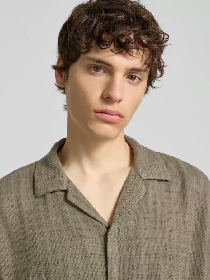 Only & Sons regular fit vrijetijdsoverhemd van mix van viscose en linnen model 'LATHAM' - Foto 4