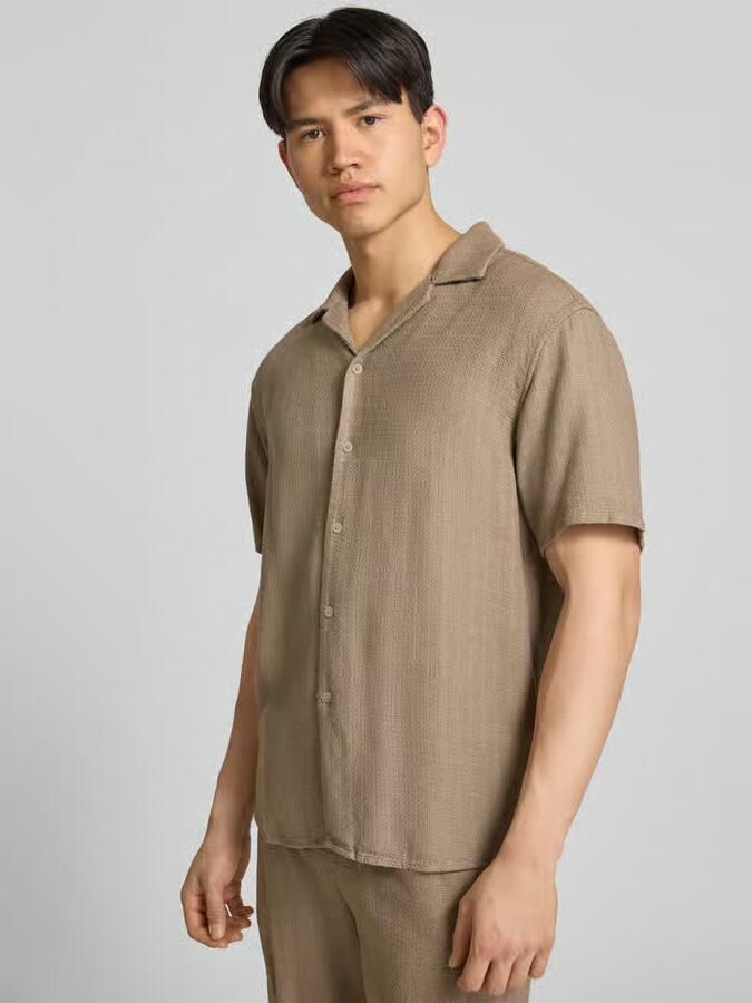 Only & Sons regular fit vrijetijdsoverhemd van mix van viscose en linnen model 'LATHAM'