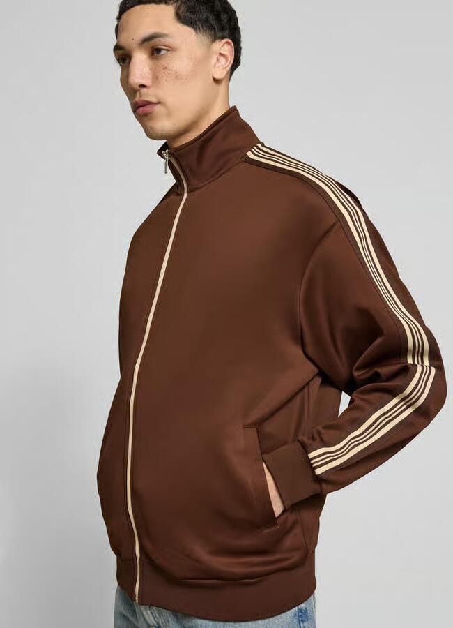 Only & Sons Relaxed fit Sweatjack met contraststrepen Model 'RIBER'