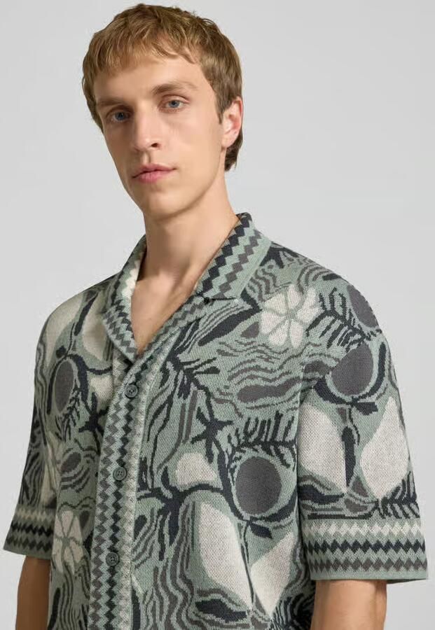 ONLY & SONS regular fit overhemd ONSDUKE met all over print iceberg green - Foto 2