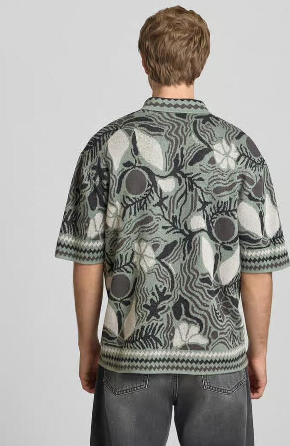 ONLY & SONS regular fit overhemd ONSDUKE met all over print iceberg green - Foto 2