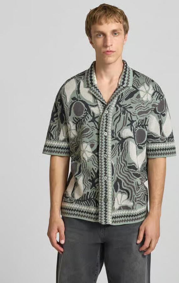 ONLY & SONS regular fit overhemd ONSDUKE met all over print iceberg green - Foto 5
