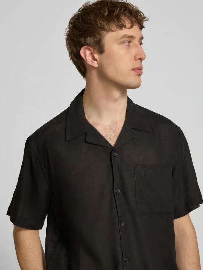 Only & Sons relaxed fit vrijetijdsoverhemd van mix van linnen en viscose model 'LAURENCE'