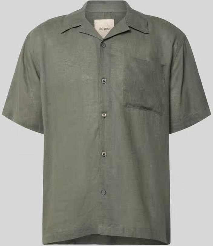 Only & Sons relaxed fit vrijetijdsoverhemd van mix van linnen en viscose model 'LAURENCE' - Foto 2