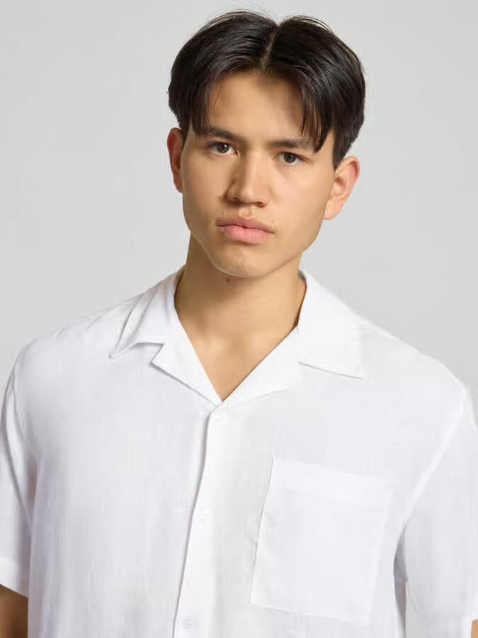 Only & Sons relaxed fit vrijetijdsoverhemd van mix van linnen en viscose model 'LAURENCE'
