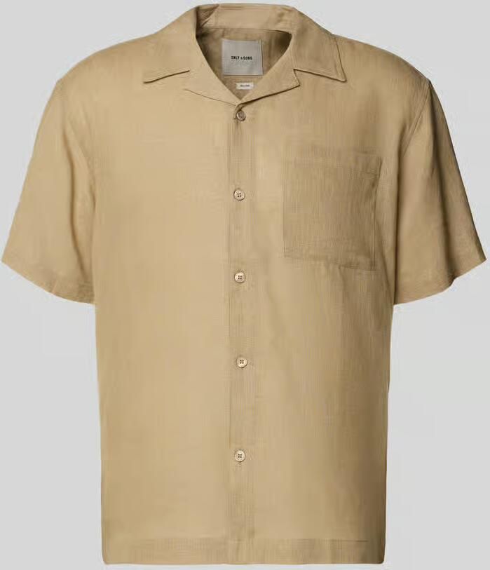 Only & Sons relaxed fit vrijetijdsoverhemd van mix van linnen en viscose model 'LAURENCE' - Foto 2