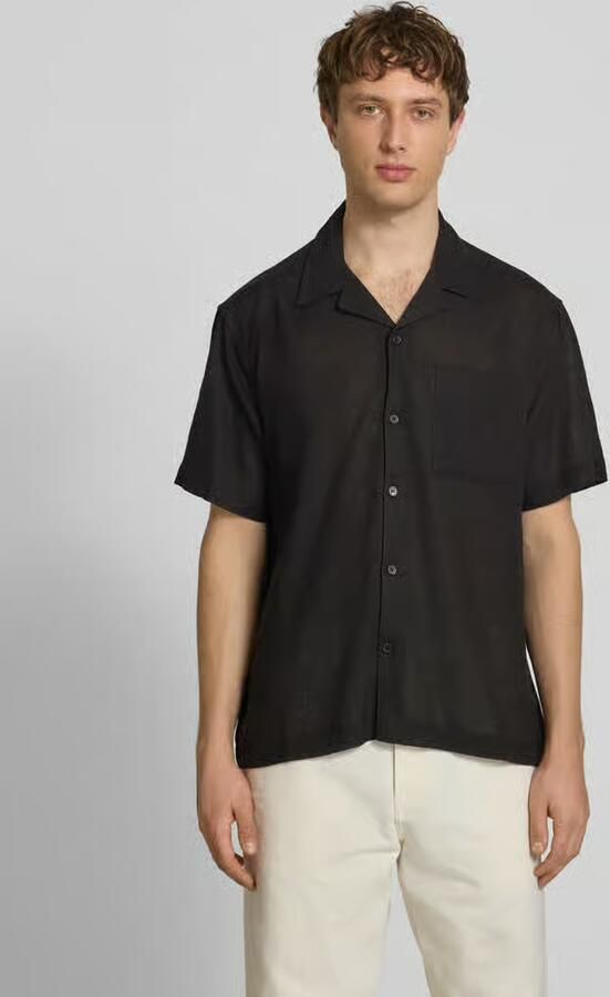Only & Sons relaxed fit vrijetijdsoverhemd van mix van linnen en viscose model 'LAURENCE' - Foto 4