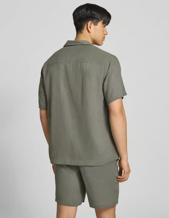 Only & Sons relaxed fit vrijetijdsoverhemd van mix van linnen en viscose model 'LAURENCE'