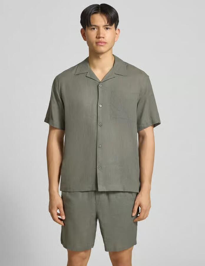 Only & Sons relaxed fit vrijetijdsoverhemd van mix van linnen en viscose model 'LAURENCE' - Foto 2
