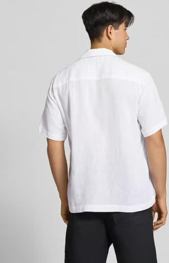 Only & Sons relaxed fit vrijetijdsoverhemd van mix van linnen en viscose model 'LAURENCE'