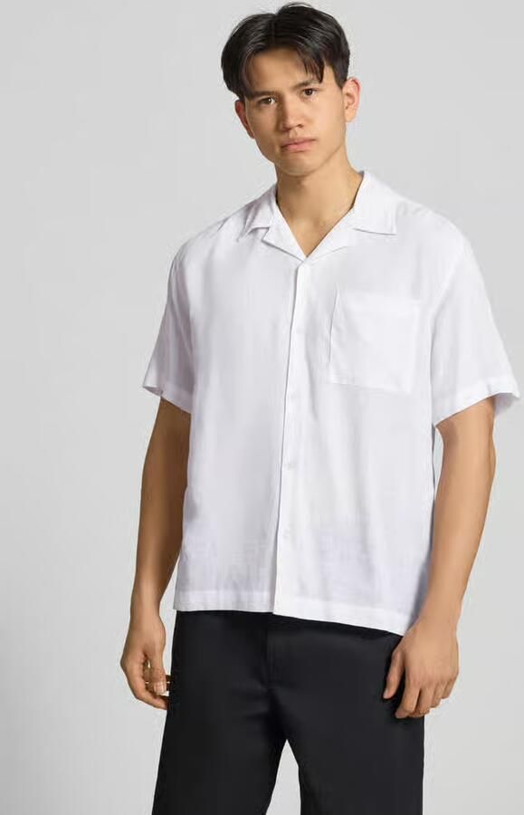 Only & Sons relaxed fit vrijetijdsoverhemd van mix van linnen en viscose model 'LAURENCE' - Foto 4
