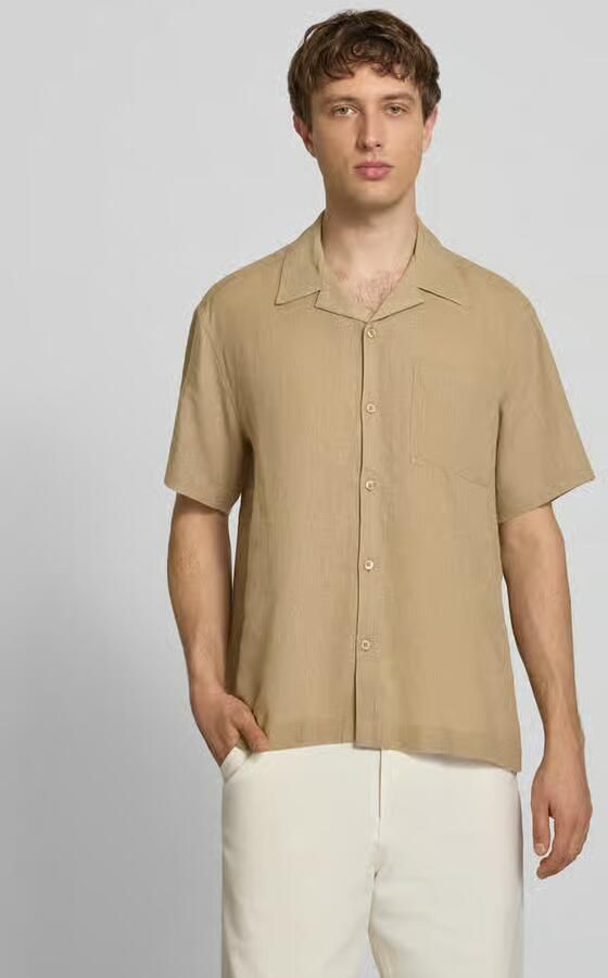 Only & Sons relaxed fit vrijetijdsoverhemd van mix van linnen en viscose model 'LAURENCE' - Foto 3
